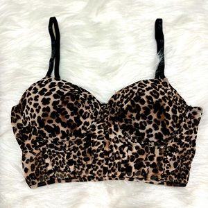 Leopard Print Adjustable Strap Crop Top with Skirt Set